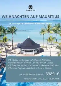 Weihnachten auf Mauritius im Heritage le Telfaif Golf & Wellness Resort