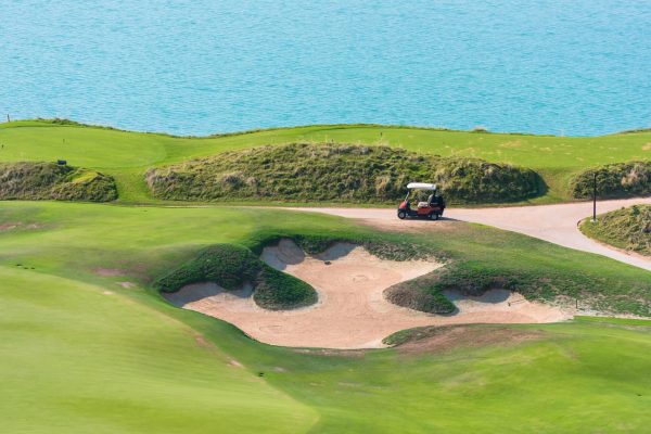 Golf course on a sea coast